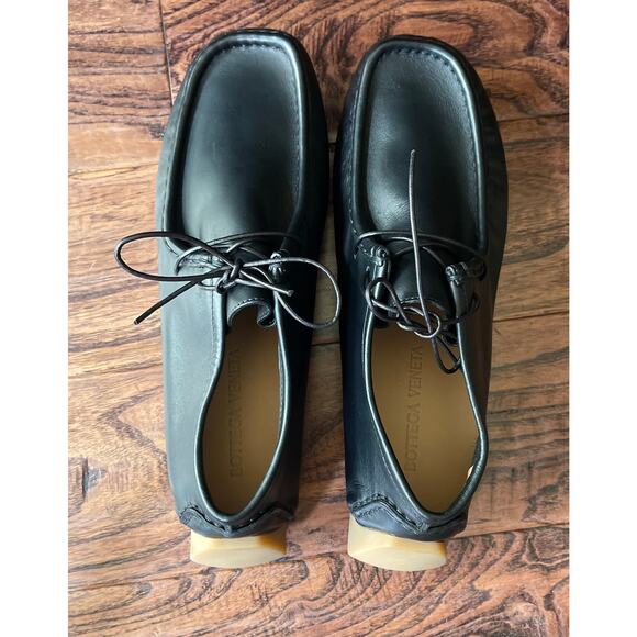 $850 NIB Men\'s Bottega Veneta Black Leather Driving Chukka Shoes Size 39(6) main image 4